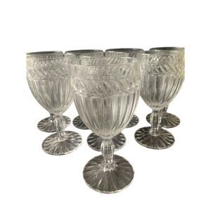 Vintage MIKASA Italian Countryside Crystal Goblet Glasses Wine 6 3/4” Lot Set of